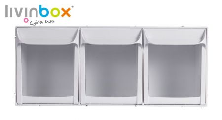 Conjunto de caixote basculante com 3 compartimentos de gaveta de 4,3L - Outras cores também estão disponíveis mediante solicitação.